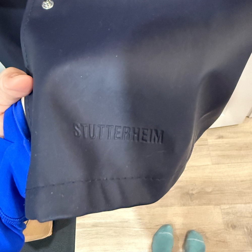 Stutterheim Dark Blue women’s xl navy heavy Raincoat - Picture 3 of 5